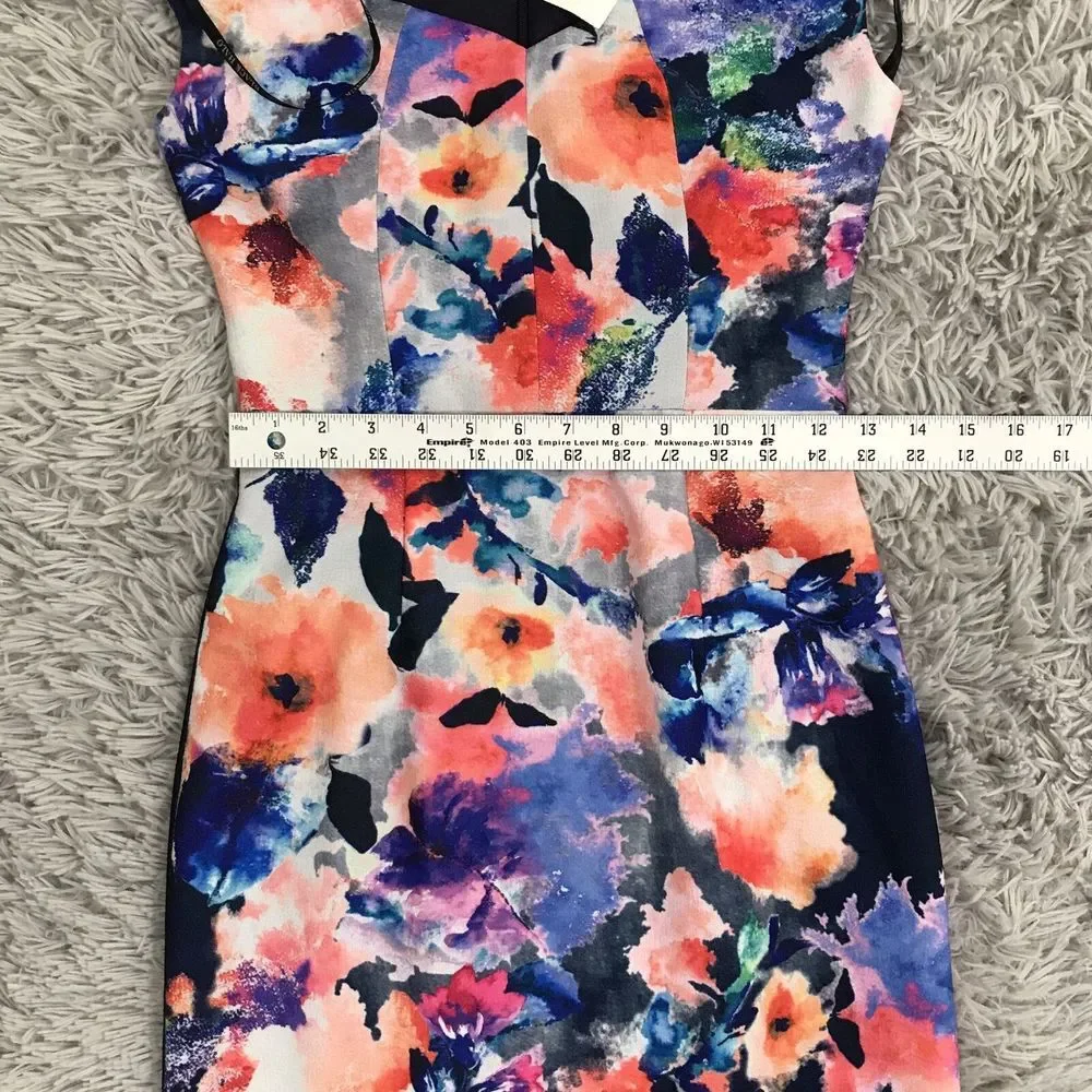 Black Halo Wishing Well Floral Jackie‎ O Sheath Dress Navy Multi 0 glam chic